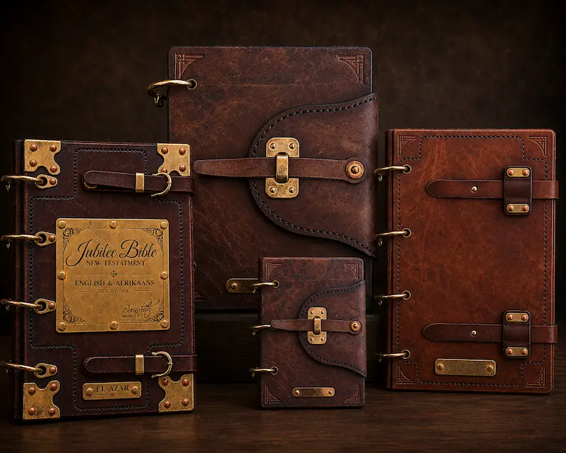 Leather cases for the Jubilee Bible and Berashith Prayer Manual